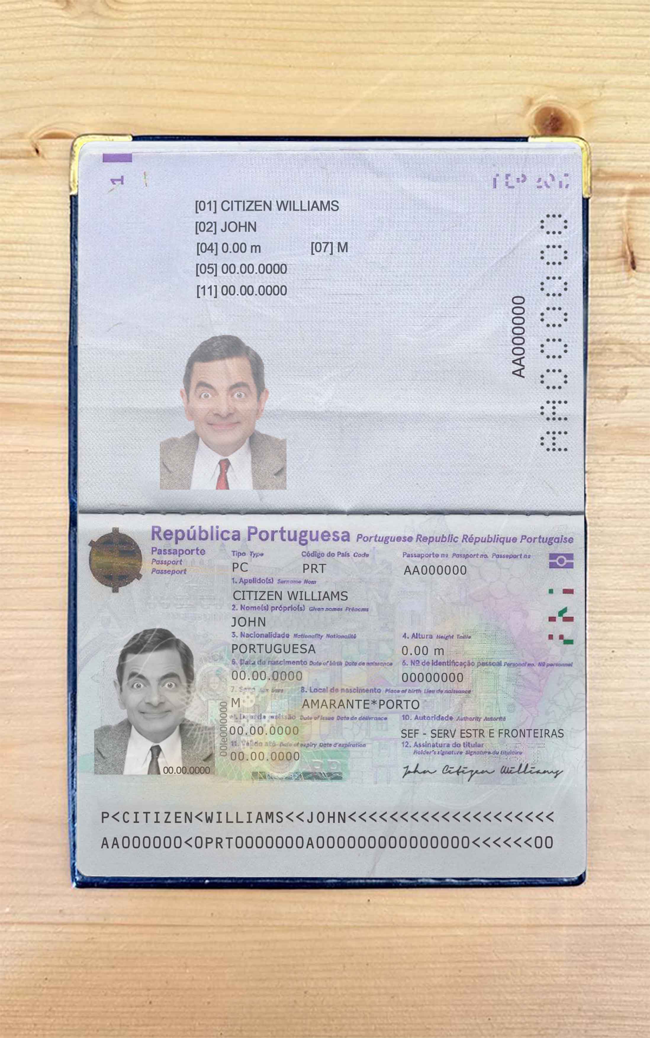 Portugal pass (2017 present) photo look PSD template